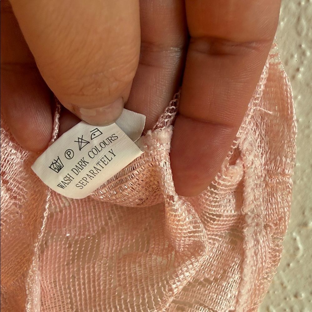 Vintage 1980’s Pink Lace coquette romantic sheer ruffle Bodysuit - Picture 5 of 10